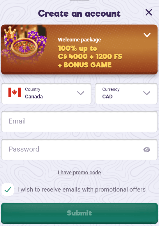 Registration at Safecasino