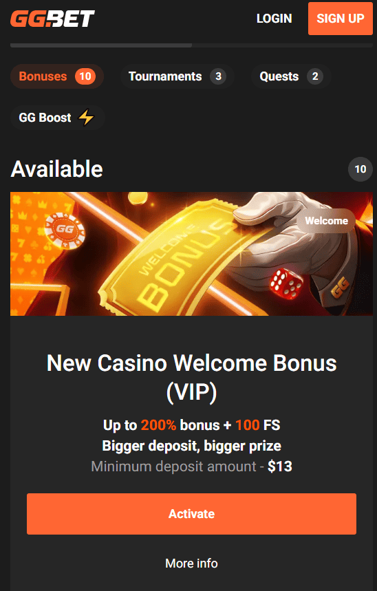 Casino Welcome Pack GGBet Canada